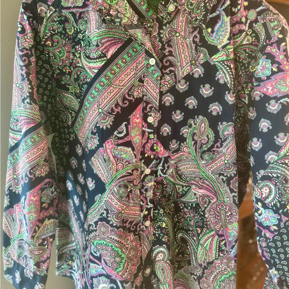 Lauren Ralph Lauren Multicolor Paisley Button Down Shirt